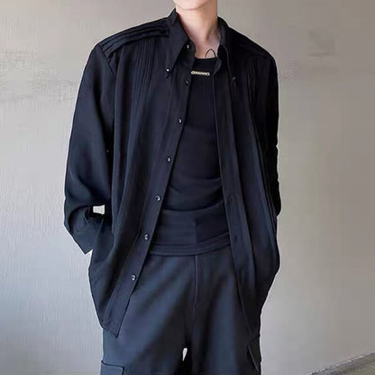 Modern Tuck-Pleat Collared Shirt【TR3340】