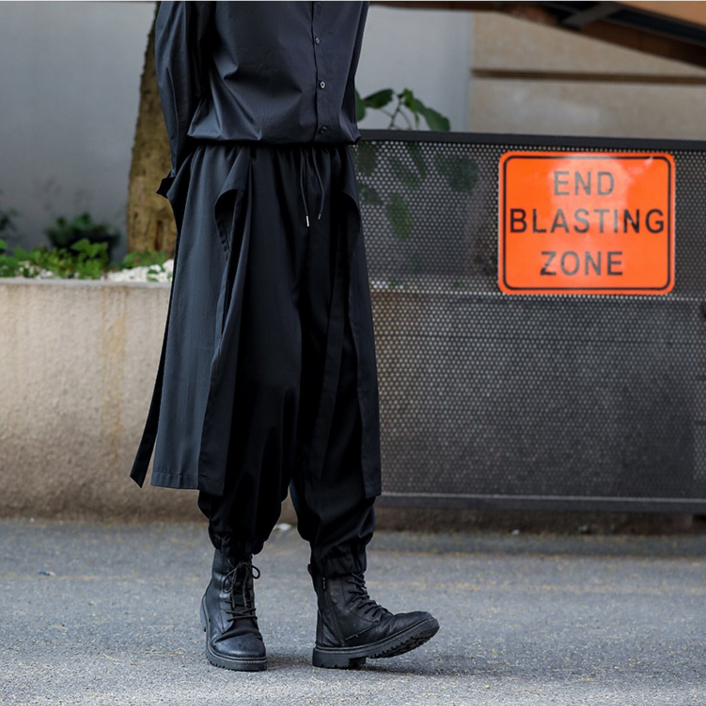 Waist Ribbon Layered-look Pants【TR3278】