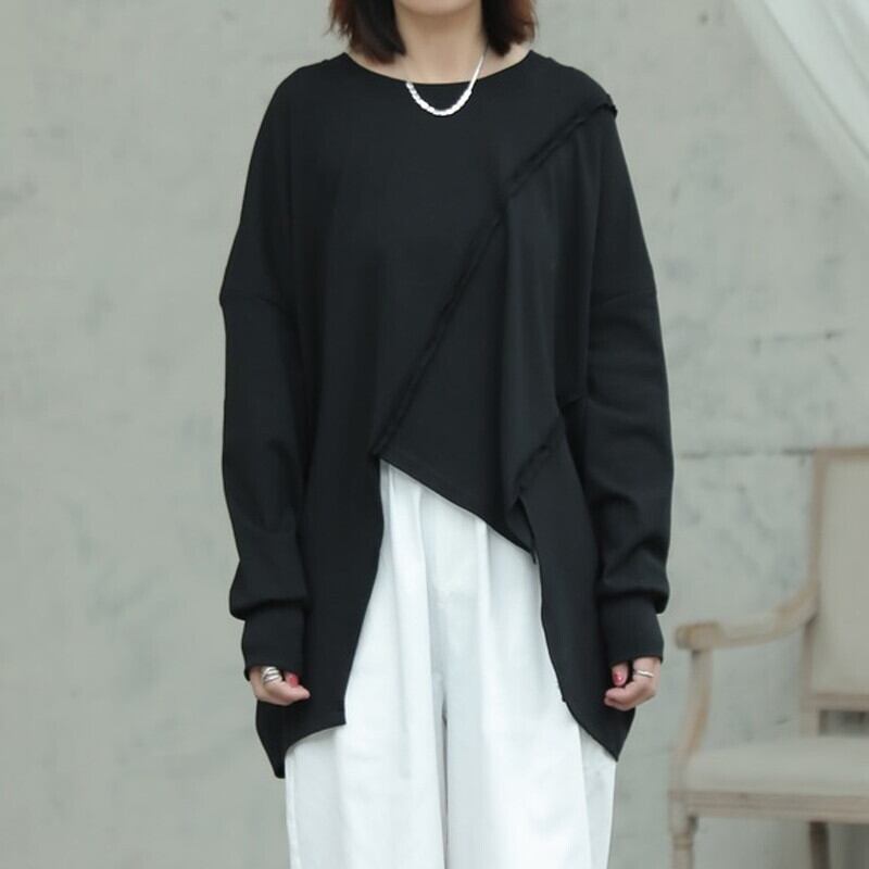 Asymmetry Patchwork T-Shirt【TR3142】