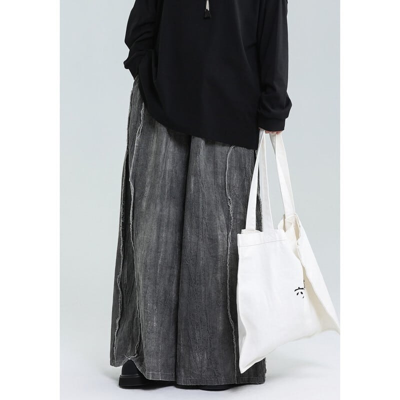 Washed Wide-Leg Straight Pants【TR3204】