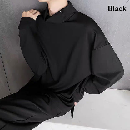 Button High-Neck T-shirt【TR3329】