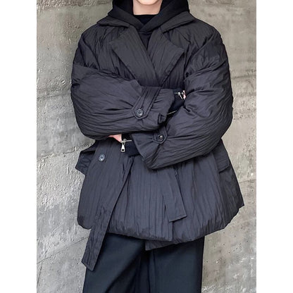 Crinkle Oversize Belted Jacket【TR3327】