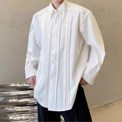 Modern Tuck-Pleat Collared Shirt【TR3340】