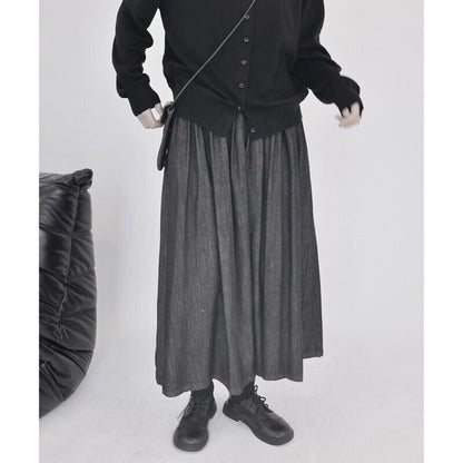 Denim Pleats Skirt【TR3176】