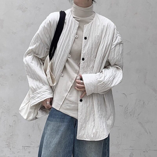 Pleats No-Collar Jacket【TR3244】