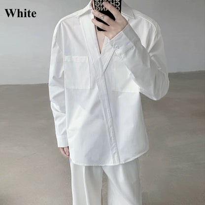 Deep V Pocket Collared Shirt【TR3359】
