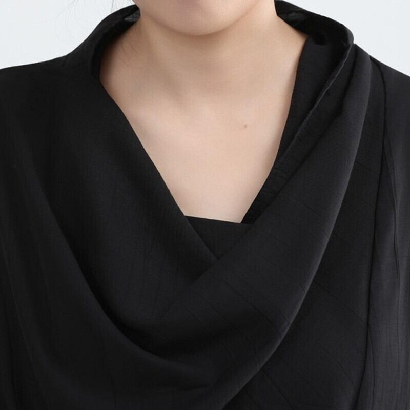 Asymmetry Drape Collared Shirt【TR3132】