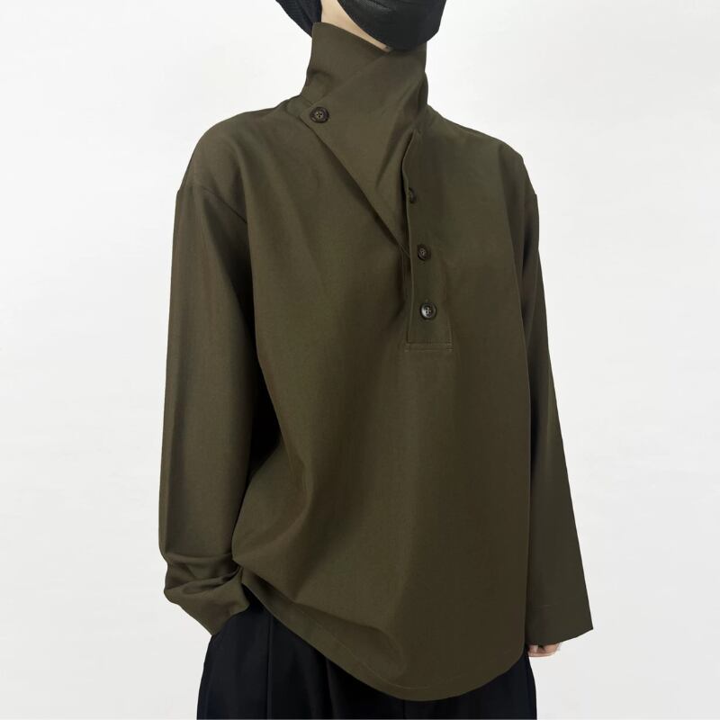 Convertible High-Collar Collared Shirt【TR3358】