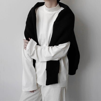 〈Unisex〉High-Neck Long-Sleeve T-Shirt【TR3325】