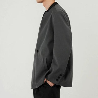 Contrast Collar Tailored Jacket【TR3330】