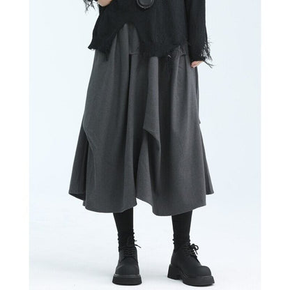 Asymmetru Wool Skirt【TR3151】