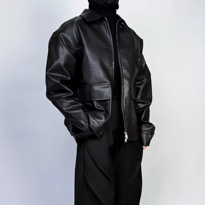 Sleek Quilted Liner Leather Jacket【TR3364】