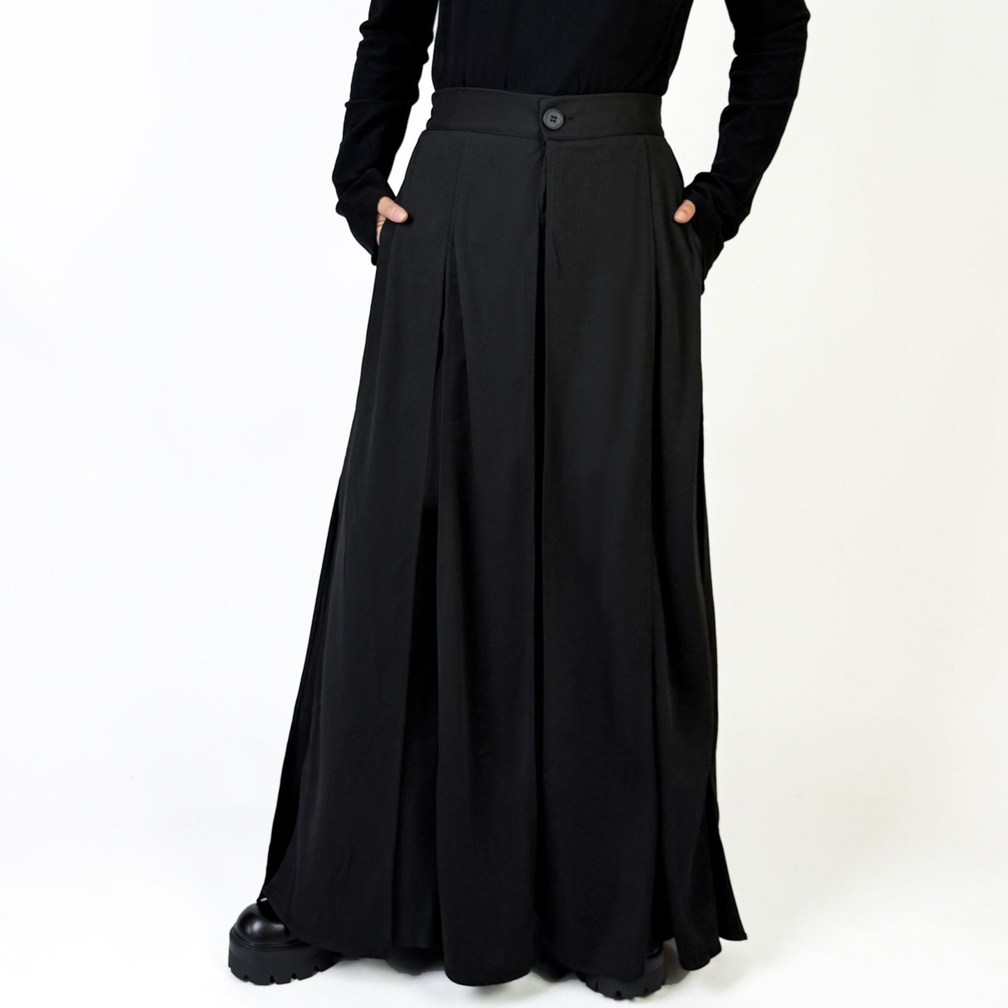 Multipanel High Waist Wide Pants【TR3285】