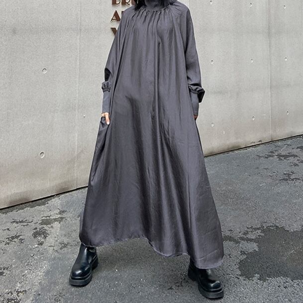 Shadow High-neck All-in-one Dress【TR0474】