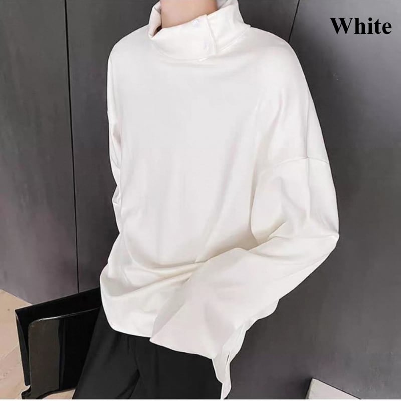 Button High-Neck T-shirt【TR3329】