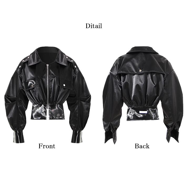 〈Unisex〉High Leather Motorcycle Jacket【TR1228】
