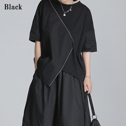 Asymmetry Line T-Shirt【TR3147】