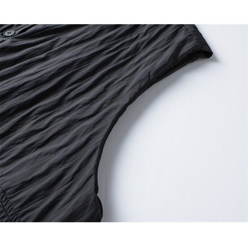 Pleats Simple Pocket Vest【TR3232】