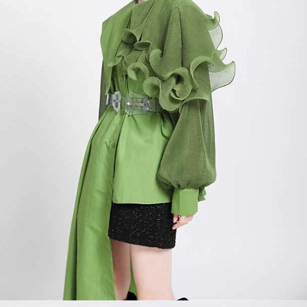 Asymmetrical Ruffle Blouse Shirt【TR1197】