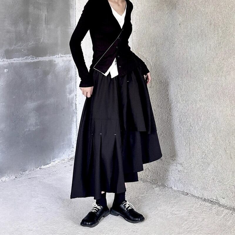 Asymmety Patchwork Skirt【TR3184】