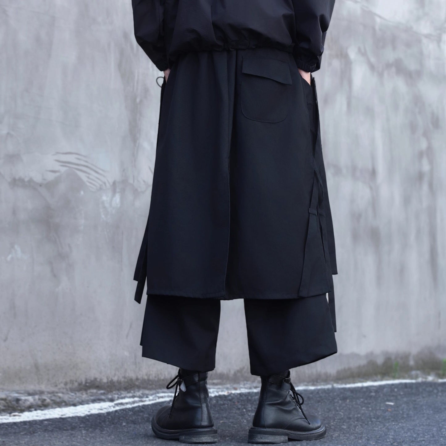 Layered-look Side Ribbon Pants【TR3298】