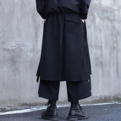 Layered-look Side Ribbon Pants【TR3298】