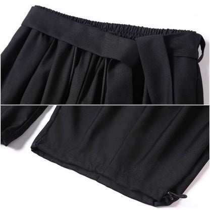 Drawstring Hem Wide Pants【TR3303】