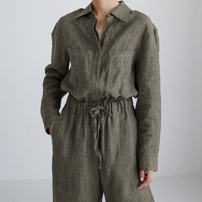 〈Unisex〉Wide Leg Jump Suit Setup【TR2880】