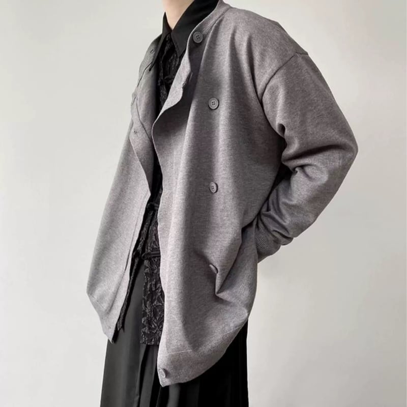 Asymmetric Button Jacket【TR3346】