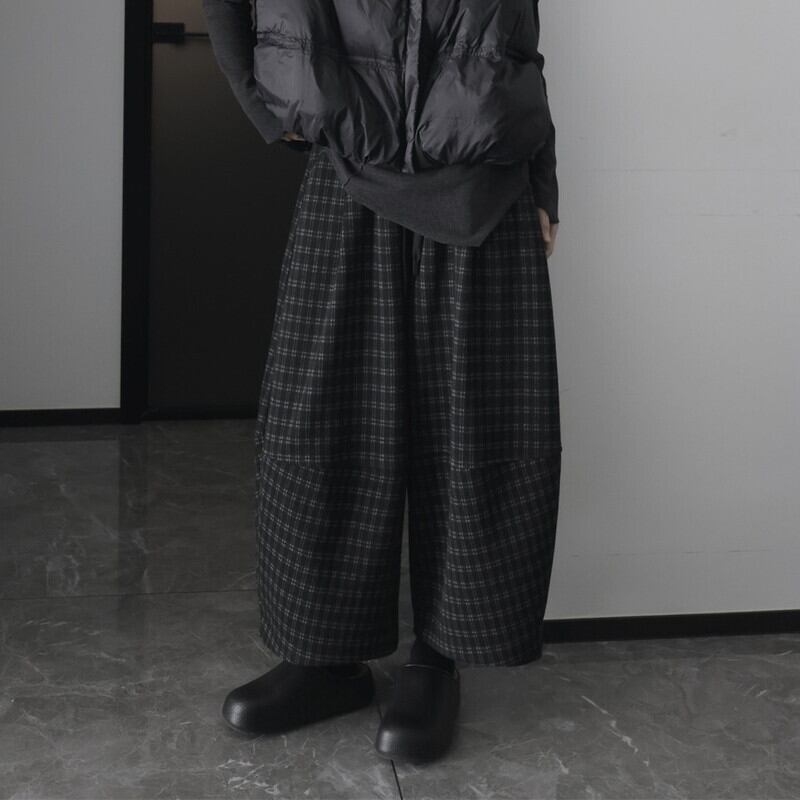 Barrel Plaid Pants【TR3191】