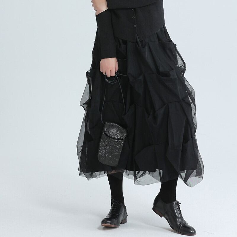Asymmetry Tulle Skirt【TR3162】