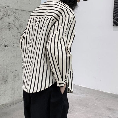 Stripe Retro Collared Shirt【TR3109】