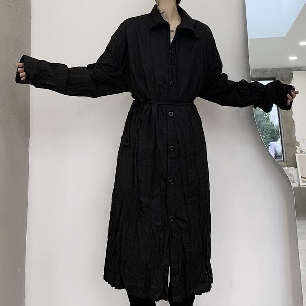 Crumply Oversize Long Shirt【TR3076】