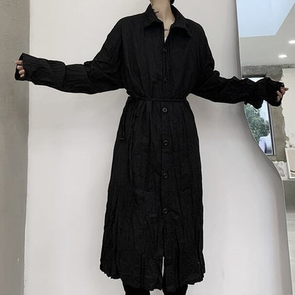 Crumply Oversize Long Shirt【TR3076】