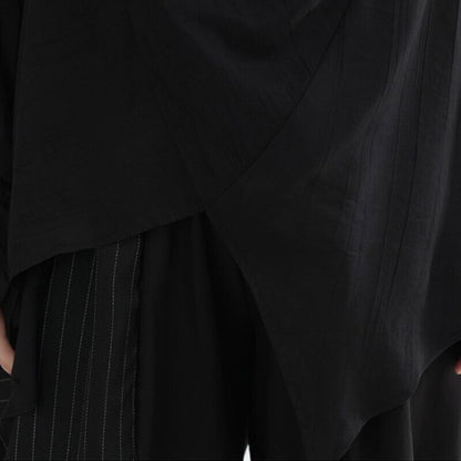 Asymmetry Drape Collared Shirt【TR3132】