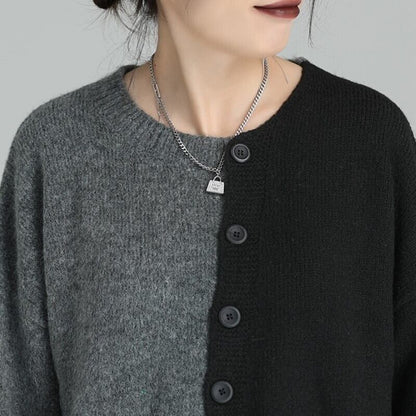 Bi-Color Unique Knit Jacket【TR3265】