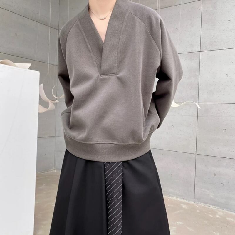 Deep V Raglan Long T-shirt【TR3352】
