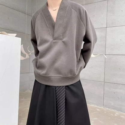 Deep V Raglan Long T-shirt【TR3352】