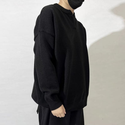Split Neck Knit T-shirt【TR3360】